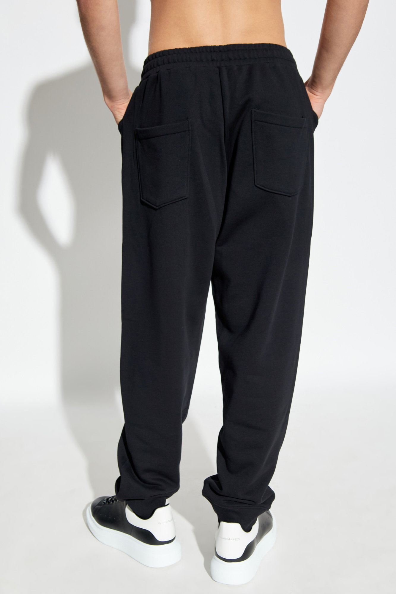 Moschino - Logo detail cotton track-pants black - The Corner